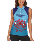 Custom New South Wales Bowls Australia Women Sleeveless Polo Shirt Go Champions NSW Waratah - Aussie Hoodie