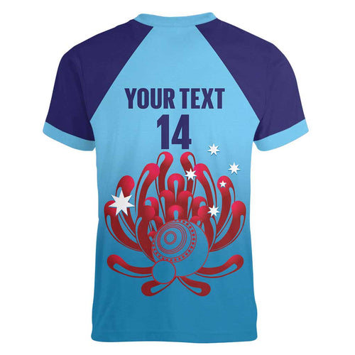 Custom New South Wales Bowls Australia Women V-Neck T-Shirt Go Champions NSW Waratah - Aussie Hoodie