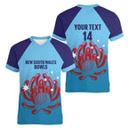 Custom New South Wales Bowls Australia Women V-Neck T-Shirt Go Champions NSW Waratah - Aussie Hoodie