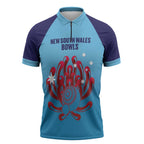 Custom New South Wales Bowls Australia Zipper Polo Shirt Go Champions NSW Waratah - Aussie Hoodie