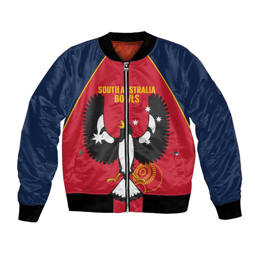 Custom South Australia Bowls Bomber Jacket Go Champions SA Piping Shrike - Aussie Hoodie