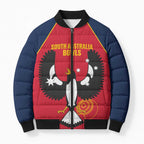 Custom South Australia Bowls Bomber Puffer Jacket Go Champions SA Piping Shrike - Aussie Hoodie