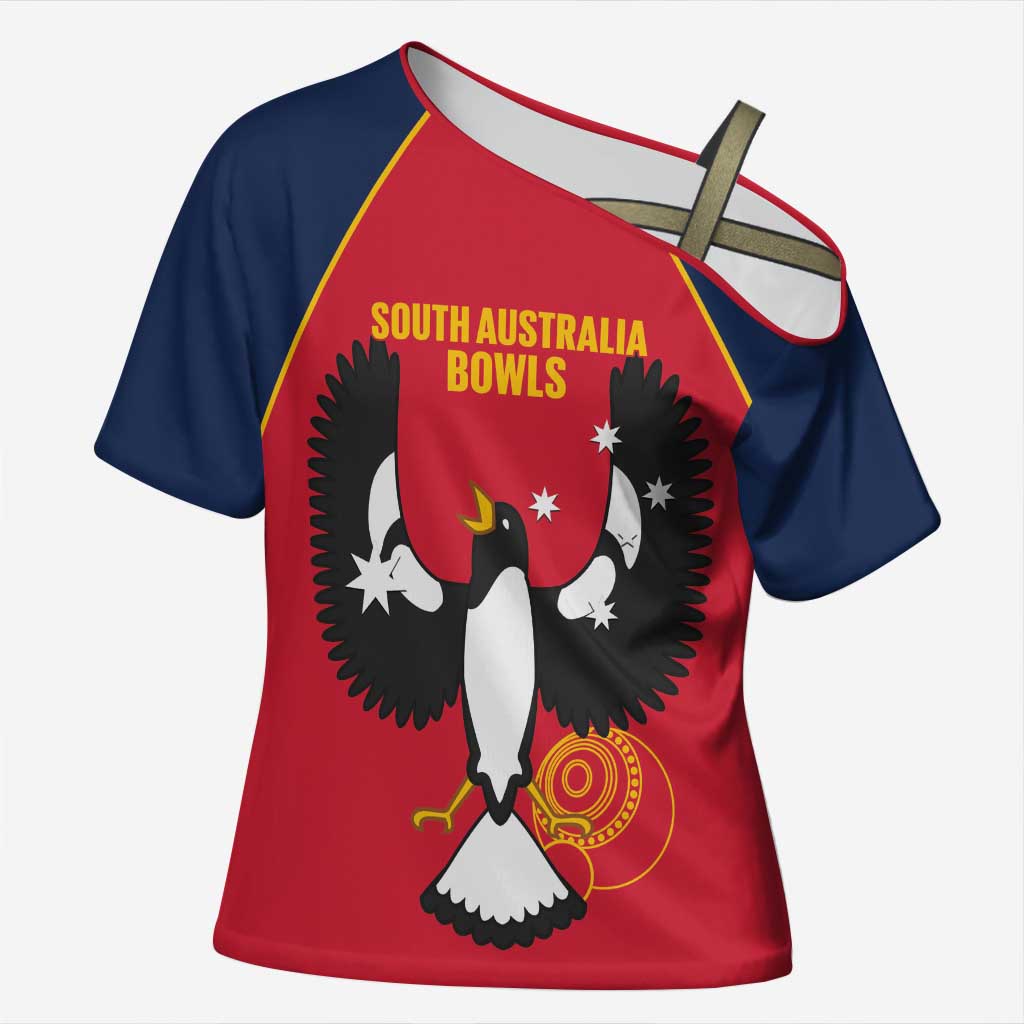 Custom South Australia Bowls Cross Shoulder Shirt Go Champions SA Piping Shrike - Aussie Hoodie
