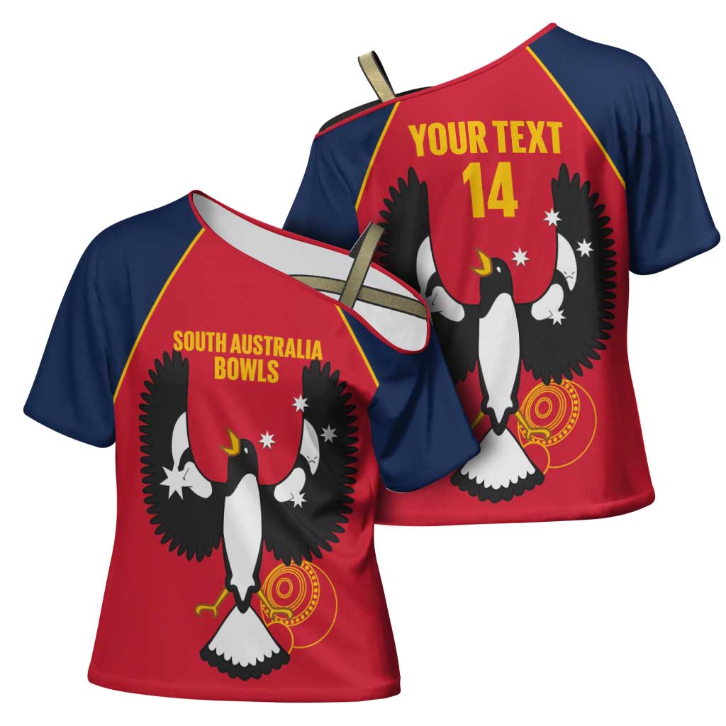 Custom South Australia Bowls Cross Shoulder Shirt Go Champions SA Piping Shrike - Aussie Hoodie