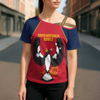 Custom South Australia Bowls Cross Shoulder Shirt Go Champions SA Piping Shrike - Aussie Hoodie