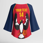 Custom South Australia Bowls Kimono Sleeve Blouse Go Champions SA Piping Shrike - Aussie Hoodie