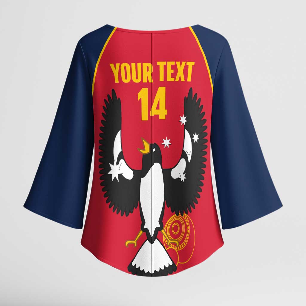 Custom South Australia Bowls Kimono Sleeve Blouse Go Champions SA Piping Shrike - Aussie Hoodie