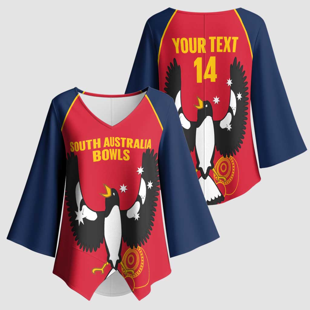 Custom South Australia Bowls Kimono Sleeve Blouse Go Champions SA Piping Shrike - Aussie Hoodie