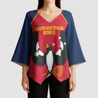 Custom South Australia Bowls Kimono Sleeve Blouse Go Champions SA Piping Shrike - Aussie Hoodie