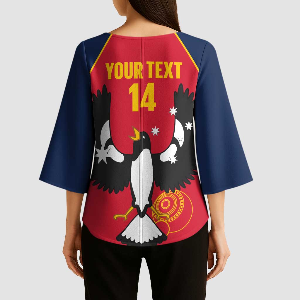 Custom South Australia Bowls Kimono Sleeve Blouse Go Champions SA Piping Shrike - Aussie Hoodie