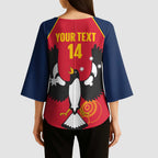 Custom South Australia Bowls Kimono Sleeve Blouse Go Champions SA Piping Shrike - Aussie Hoodie