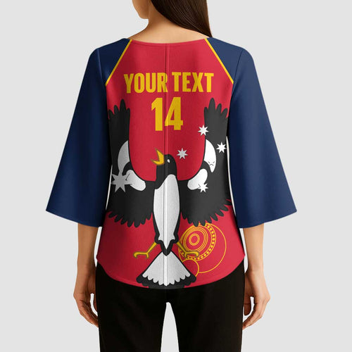 Custom South Australia Bowls Kimono Sleeve Blouse Go Champions SA Piping Shrike - Aussie Hoodie