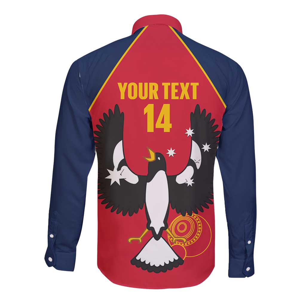 Custom South Australia Bowls Long Sleeve Button Shirt Go Champions SA Piping Shrike - Aussie Hoodie