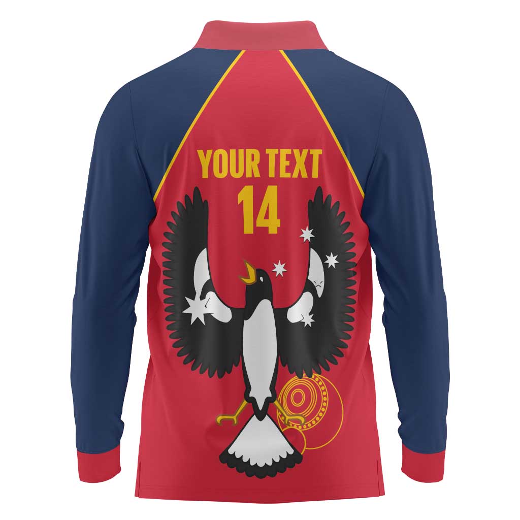 Custom South Australia Bowls Long Sleeve Polo Shirt Go Champions SA Piping Shrike - Aussie Hoodie