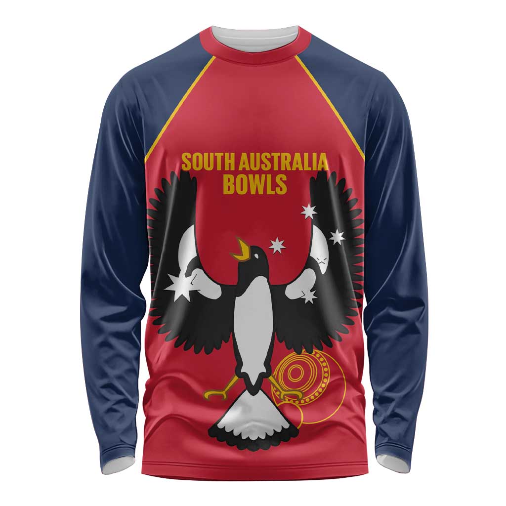 Custom South Australia Bowls Long Sleeve Shirt Go Champions SA Piping Shrike - Aussie Hoodie