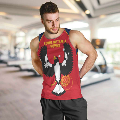 Custom South Australia Bowls Men Tank Top Go Champions SA Piping Shrike - Aussie Hoodie