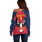Custom South Australia Bowls Off Shoulder Sweater Go Champions SA Piping Shrike - Aussie Hoodie