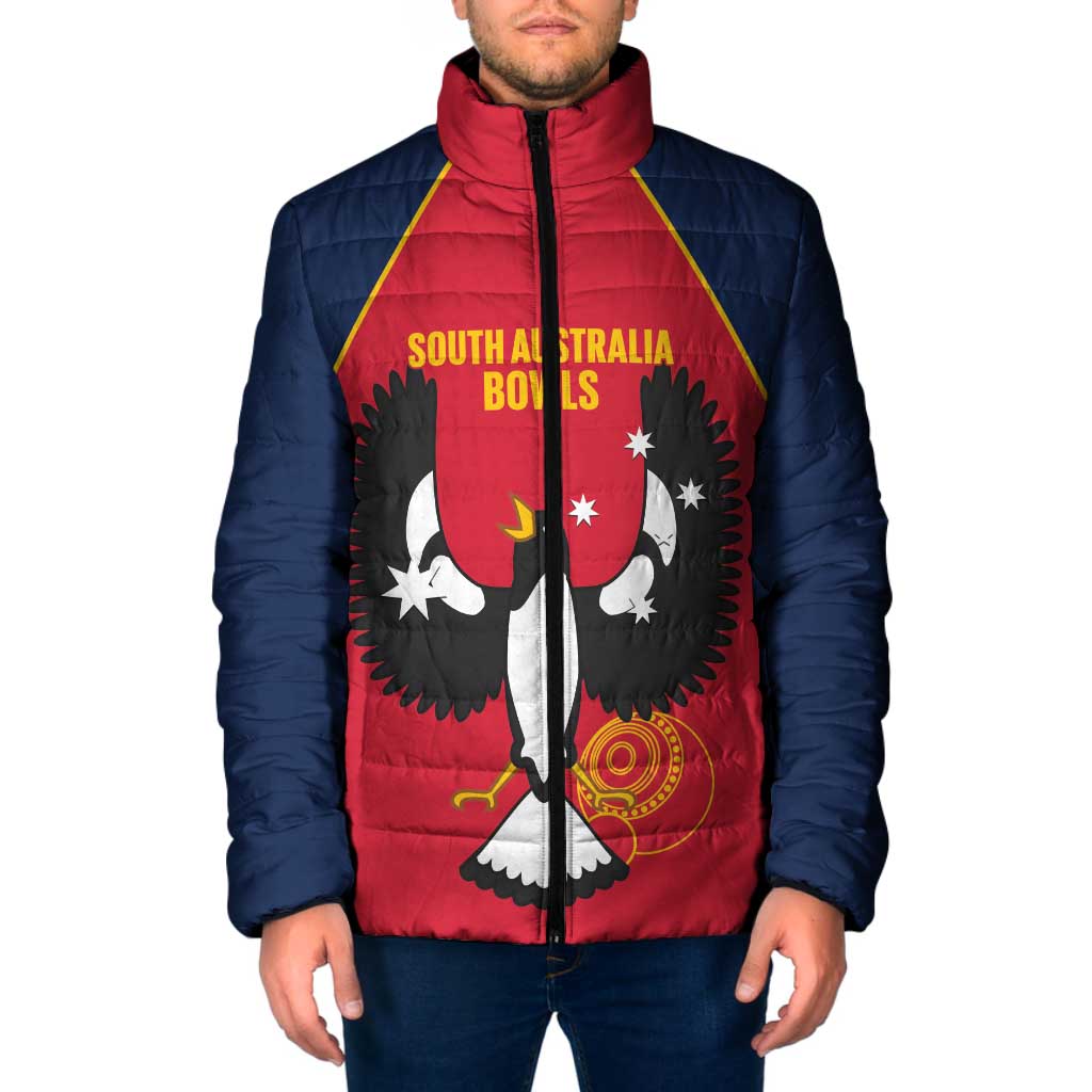 Custom South Australia Bowls Padded Jacket Go Champions SA Piping Shrike - Aussie Hoodie