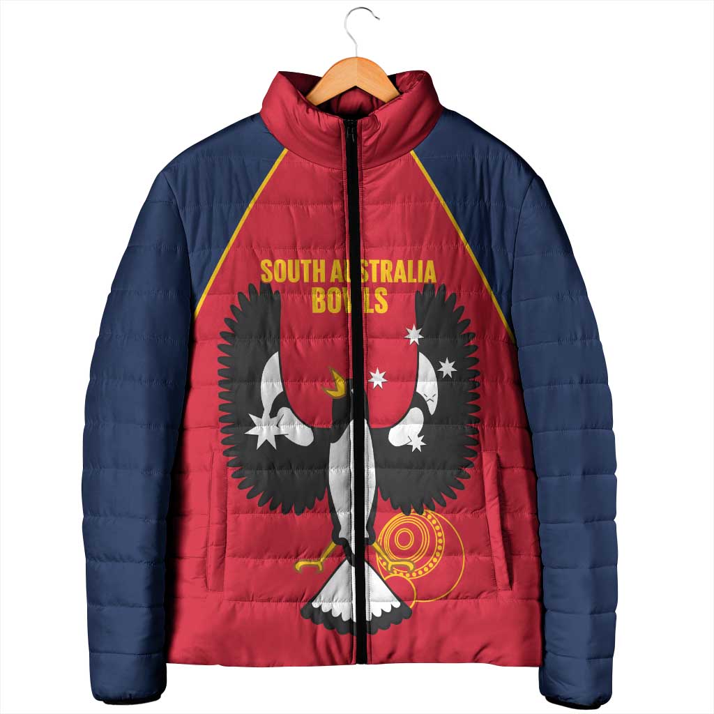 Custom South Australia Bowls Padded Jacket Go Champions SA Piping Shrike - Aussie Hoodie