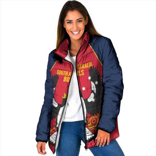 Custom South Australia Bowls Padded Jacket Go Champions SA Piping Shrike - Aussie Hoodie