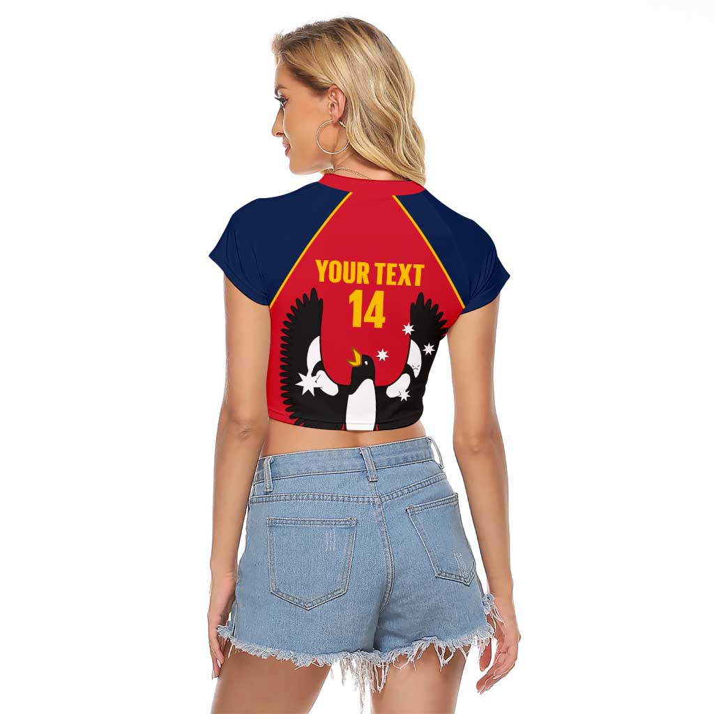 Custom South Australia Bowls Raglan Cropped T Shirt Go Champions SA Piping Shrike - Aussie Hoodie