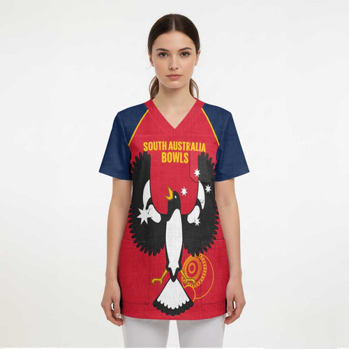 Custom South Australia Bowls Scrub Top Go Champions SA Piping Shrike - Aussie Hoodie