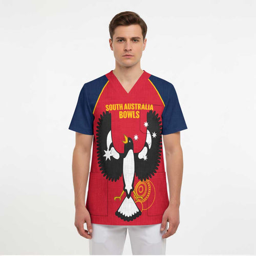 Custom South Australia Bowls Scrub Top Go Champions SA Piping Shrike - Aussie Hoodie