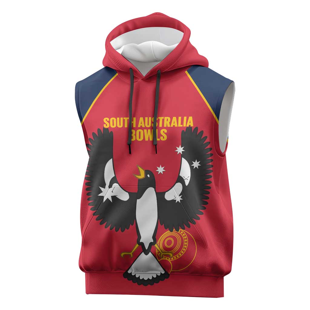Custom South Australia Bowls Sleeveless Hoodie Go Champions SA Piping Shrike - Aussie Hoodie