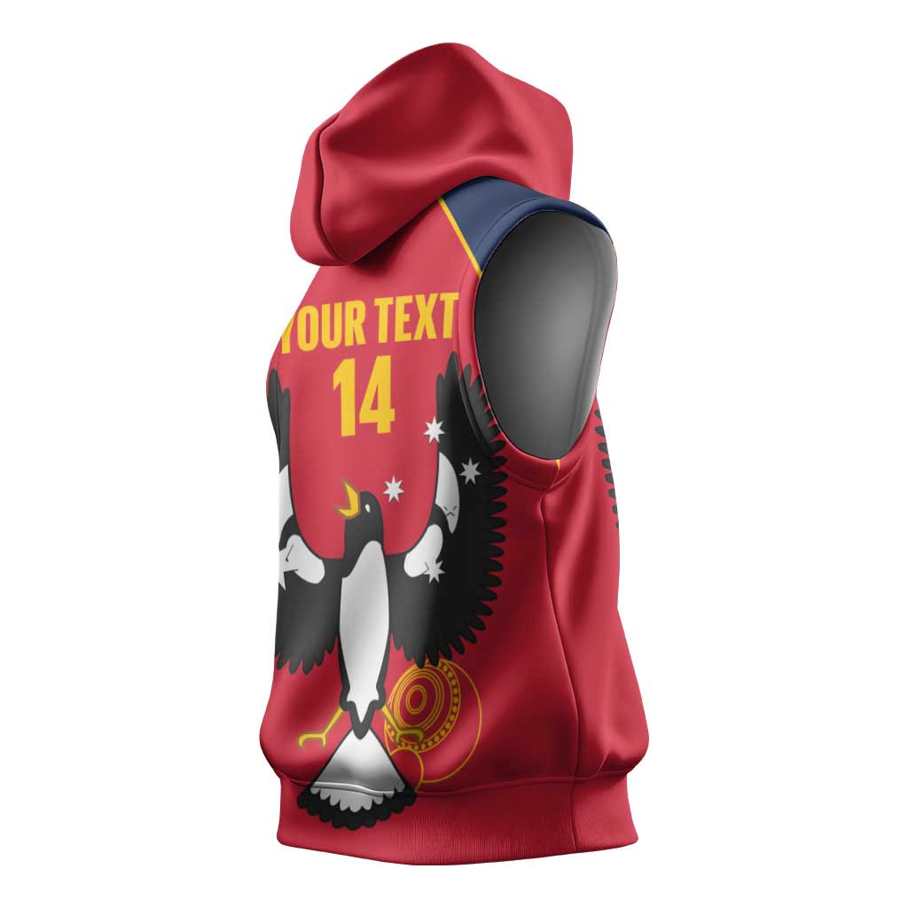 Custom South Australia Bowls Sleeveless Hoodie Go Champions SA Piping Shrike - Aussie Hoodie