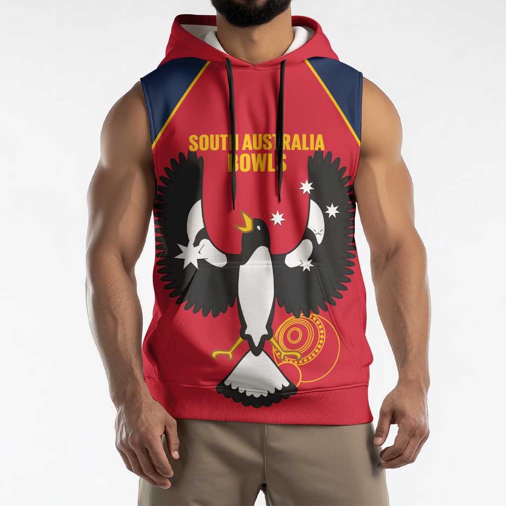 Custom South Australia Bowls Sleeveless Hoodie Go Champions SA Piping Shrike - Aussie Hoodie