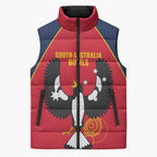Custom South Australia Bowls Sleeveless Puffer Jacket Go Champions SA Piping Shrike - Aussie Hoodie