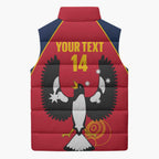 Custom South Australia Bowls Sleeveless Puffer Jacket Go Champions SA Piping Shrike - Aussie Hoodie
