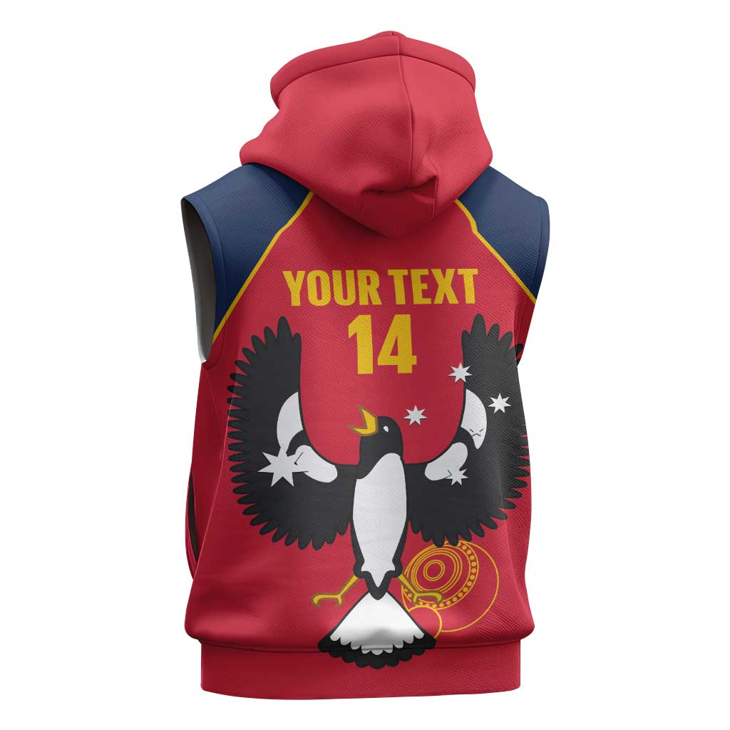 Custom South Australia Bowls Sleeveless Zip Hoodie Go Champions SA Piping Shrike LT14