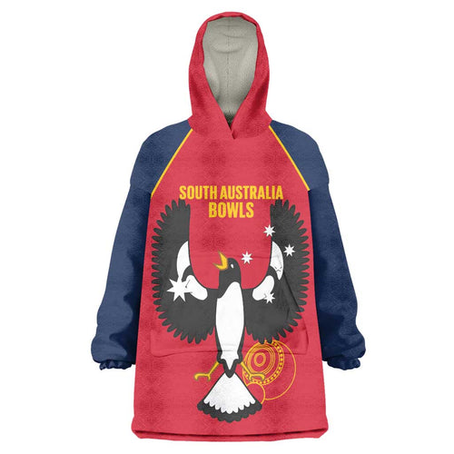 Custom South Australia Bowls Wearable Blanket Hoodie Go Champions SA Piping Shrike - Aussie Hoodie