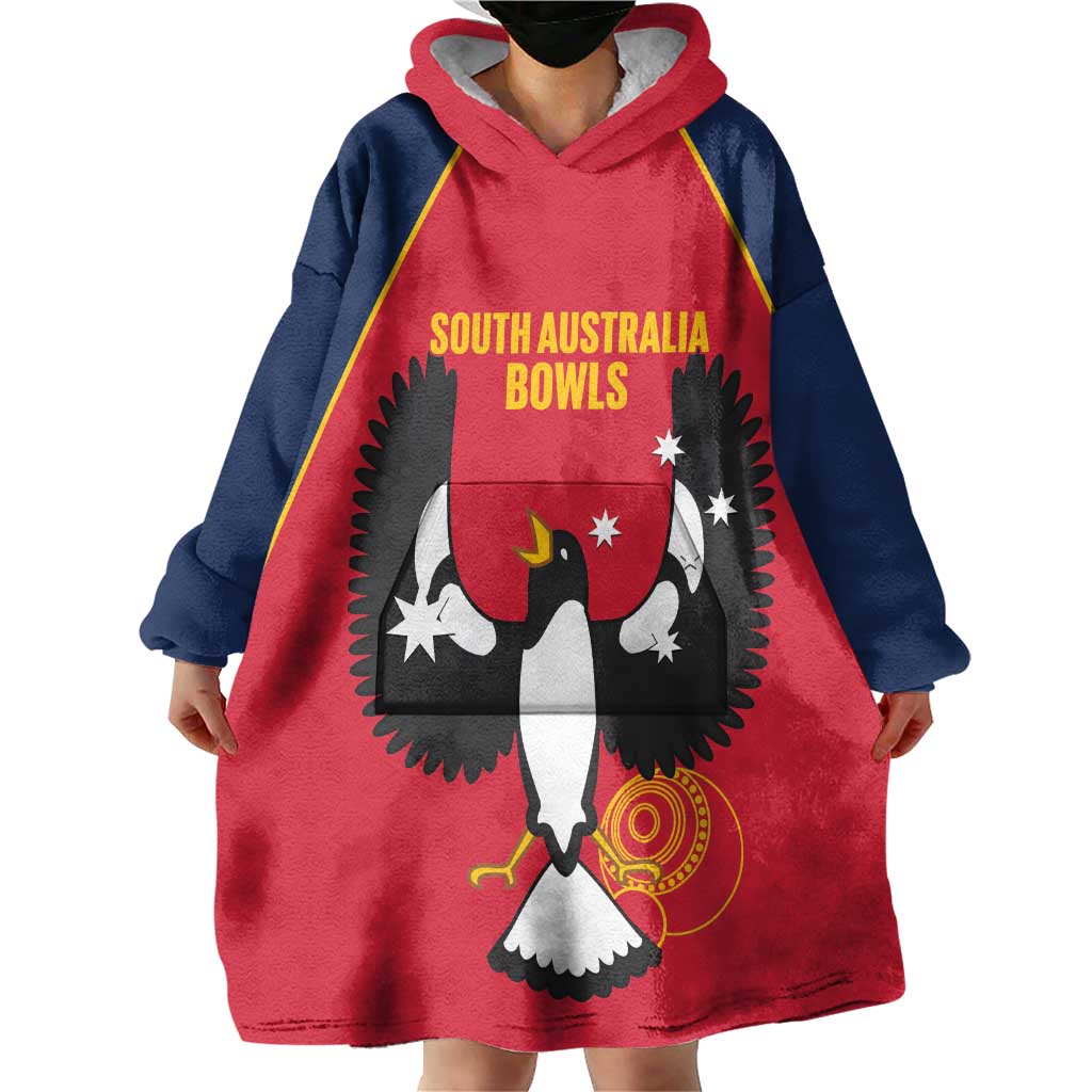 Custom South Australia Bowls Wearable Blanket Hoodie Go Champions SA Piping Shrike - Aussie Hoodie