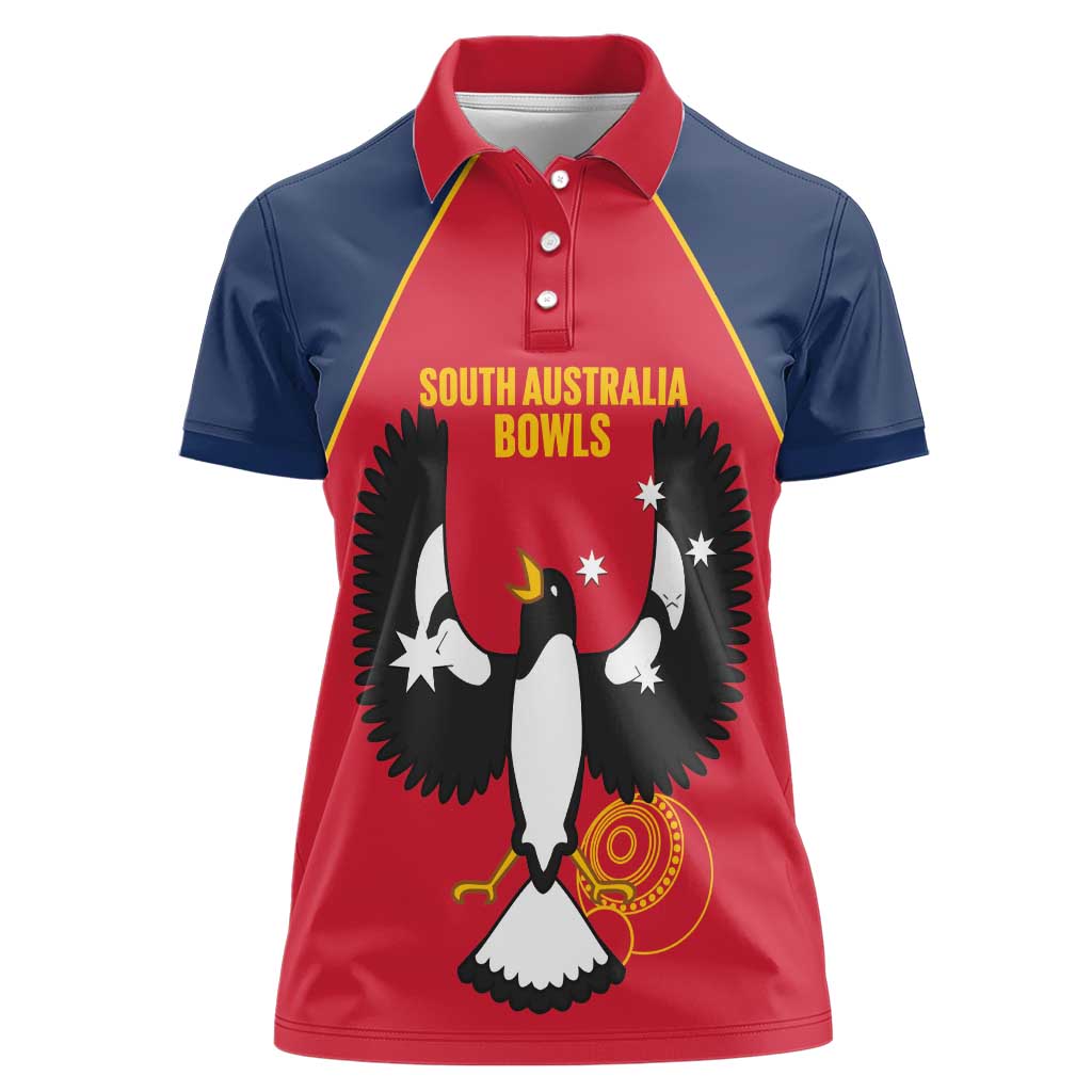 Custom South Australia Bowls Women Polo Shirt Go Champions SA Piping Shrike - Aussie Hoodie