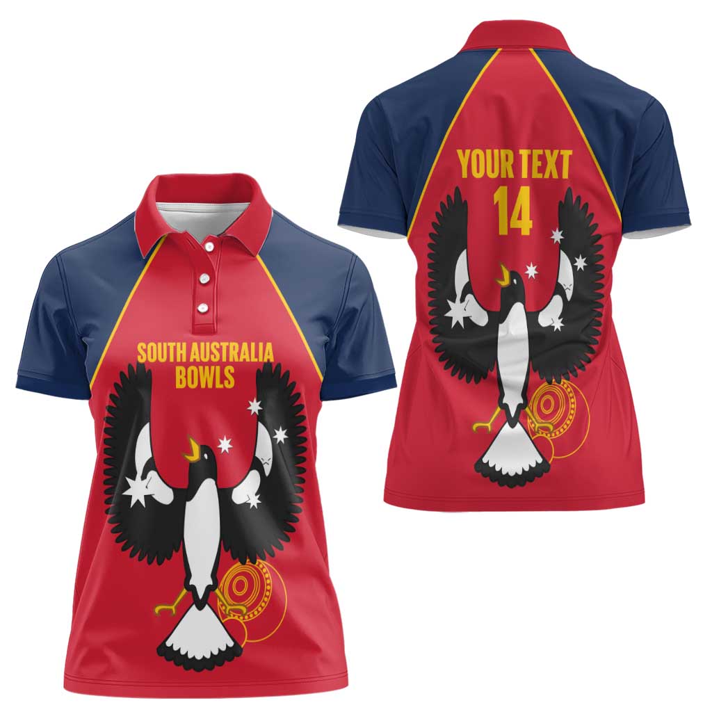 Custom South Australia Bowls Women Polo Shirt Go Champions SA Piping Shrike - Aussie Hoodie