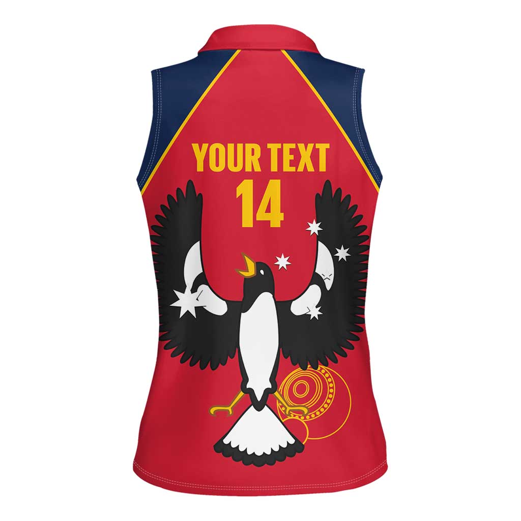 Custom South Australia Bowls Women Sleeveless Polo Shirt Go Champions SA Piping Shrike - Aussie Hoodie