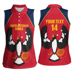 Custom South Australia Bowls Women Sleeveless Polo Shirt Go Champions SA Piping Shrike - Aussie Hoodie