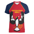 Custom South Australia Bowls Women V-Neck T-Shirt Go Champions SA Piping Shrike - Aussie Hoodie