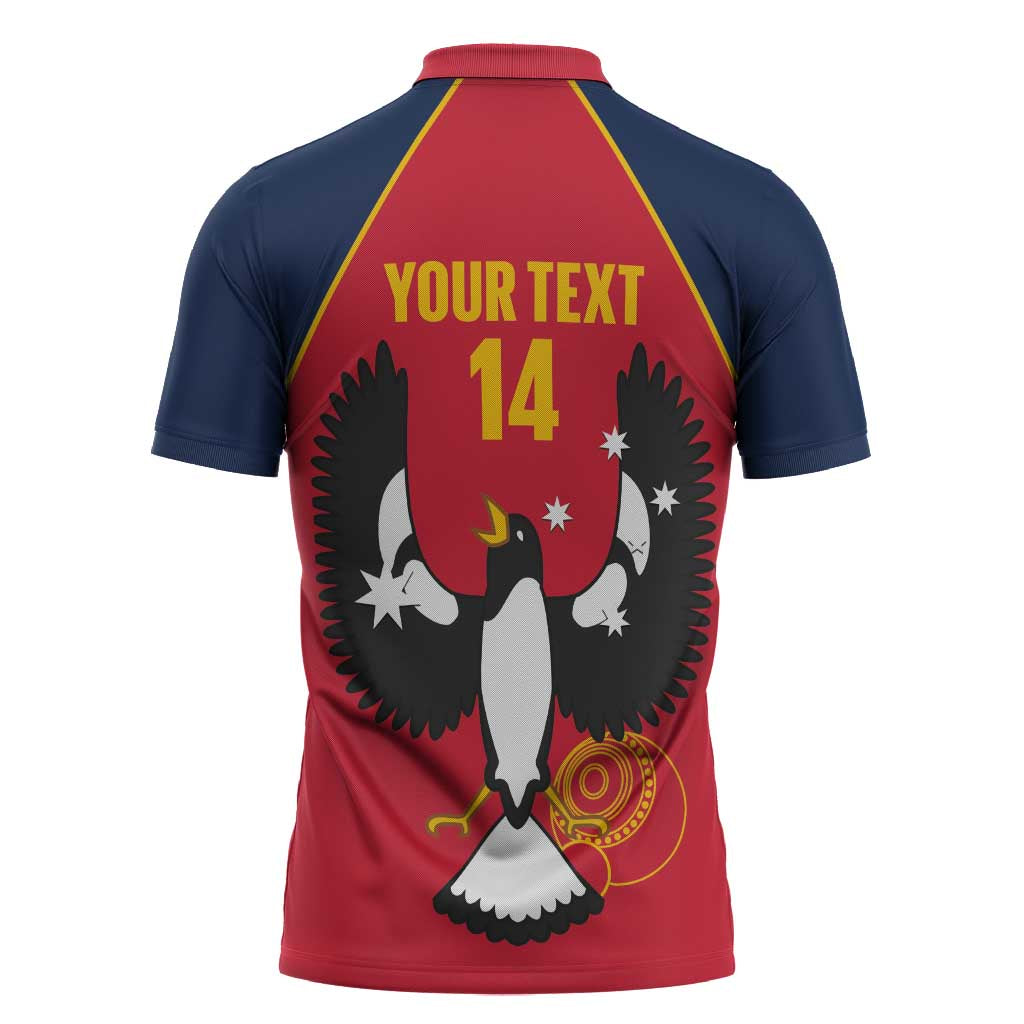 Custom South Australia Bowls Zipper Polo Shirt Go Champions SA Piping Shrike - Aussie Hoodie
