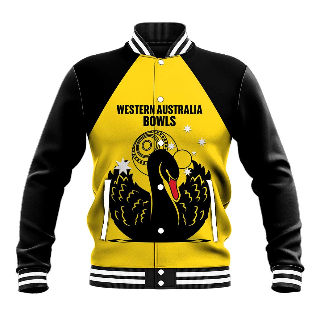 Custom Western Australia Bowls Baseball Jacket Go Champions WA Black Swan - Aussie Hoodie