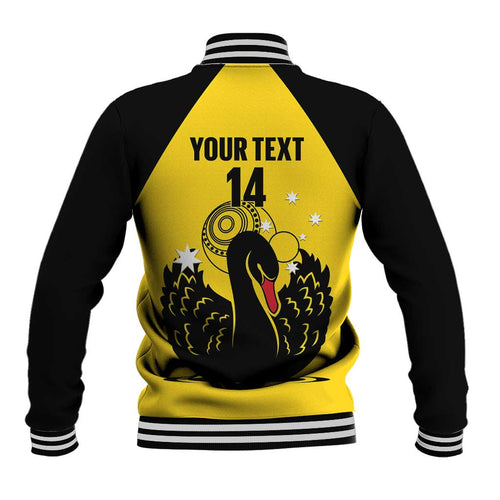 Custom Western Australia Bowls Baseball Jacket Go Champions WA Black Swan - Aussie Hoodie