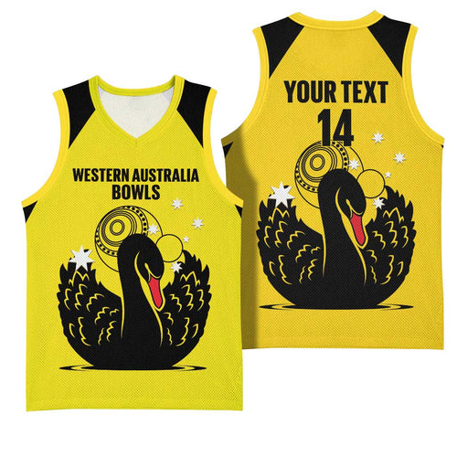 Custom Western Australia Bowls Basketball Jersey Go Champions WA Black Swan - Aussie Hoodie