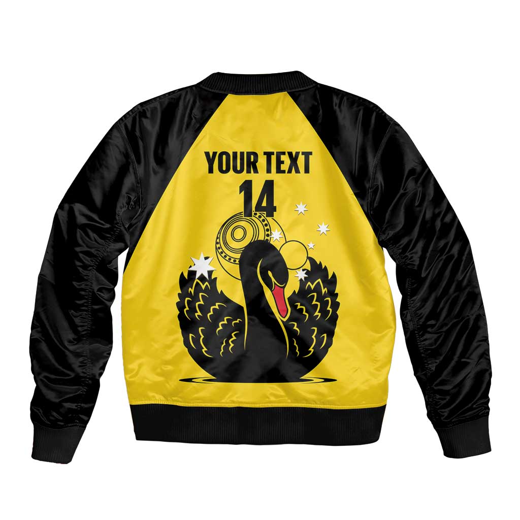 Custom Western Australia Bowls Bomber Jacket Go Champions WA Black Swan - Aussie Hoodie