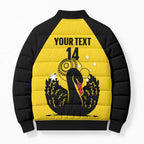 Custom Western Australia Bowls Bomber Puffer Jacket Go Champions WA Black Swan - Aussie Hoodie