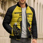 Custom Western Australia Bowls Bomber Puffer Jacket Go Champions WA Black Swan - Aussie Hoodie