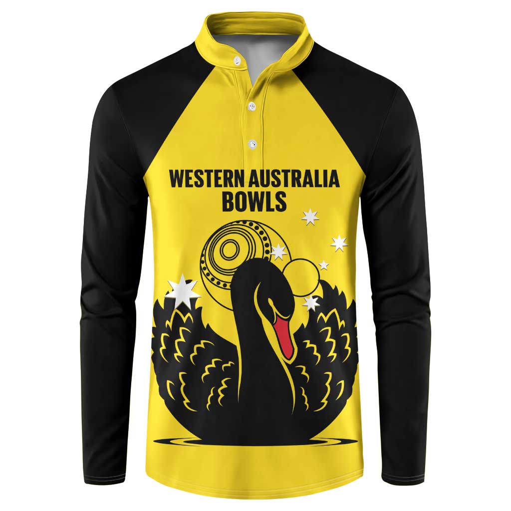 Custom Western Australia Bowls Button Sweatshirt Go Champions WA Black Swan - Aussie Hoodie
