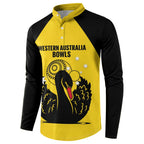 Custom Western Australia Bowls Button Sweatshirt Go Champions WA Black Swan - Aussie Hoodie