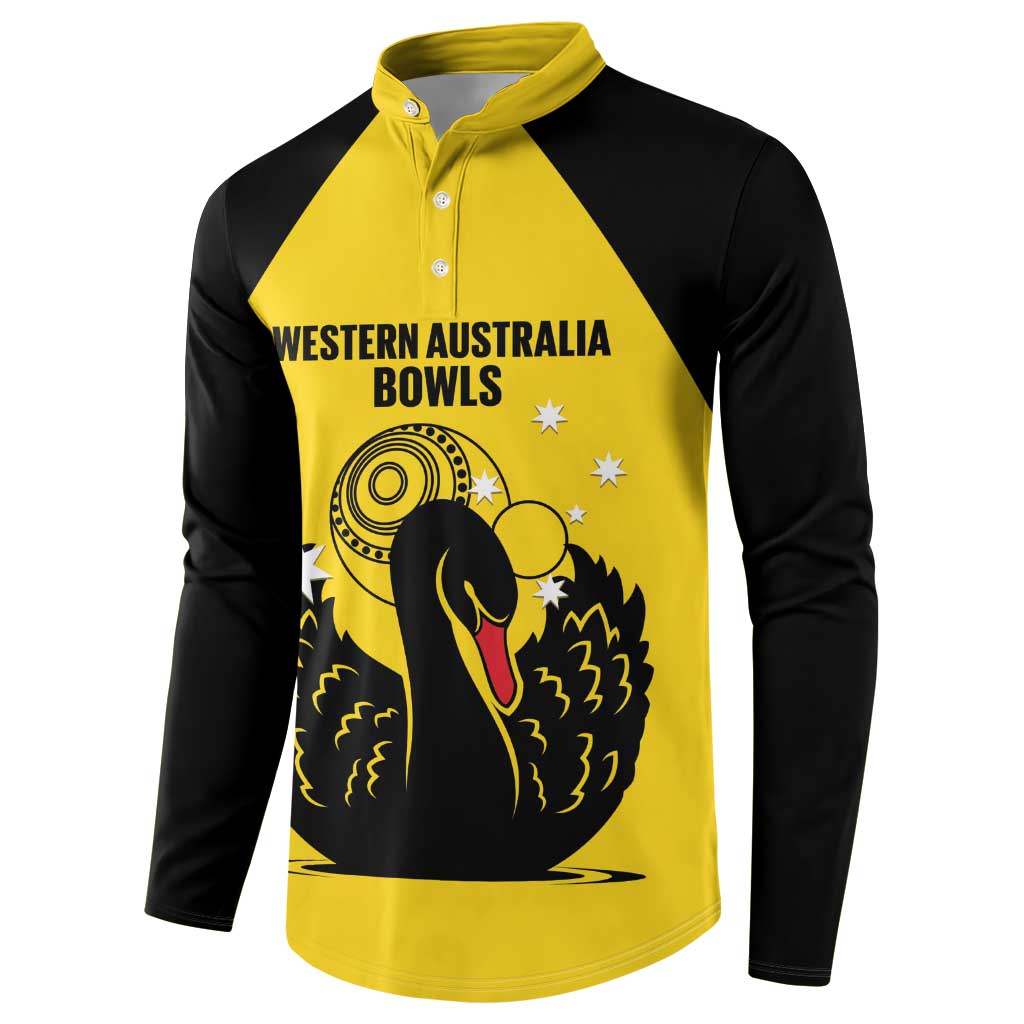 Custom Western Australia Bowls Button Sweatshirt Go Champions WA Black Swan - Aussie Hoodie